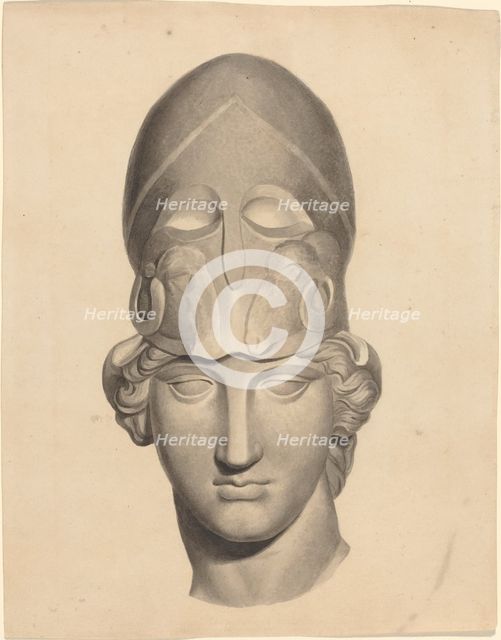 Antique Head with a Helmet. Creator: John Flaxman.