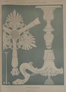 Antique lamp holder, 1874. Creator: Unknown