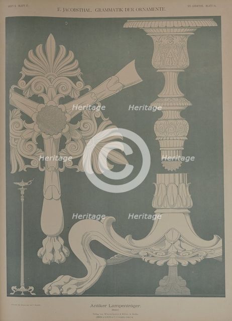 Antique lamp holder, 1874. Creator: Unknown.