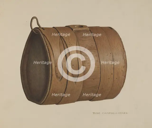 Antique Liquor Keg, c. 1941. Creator: Rose Campbell-Gerke.