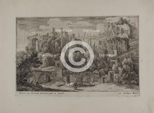 Antique Ruins of an Amphitheater, 1650-55. Creator: Herman van Swanevelt.