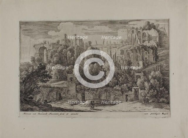 Antique Ruins of an Amphitheater, 1650-55. Creator: Herman van Swanevelt.