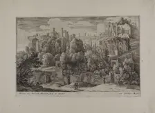 Antique Ruins of an Amphitheater, 1650-55. Creator: Herman van Swanevelt