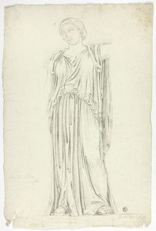 Antique Statue of Draped Standing Woman, 1774. Creator: John Downman