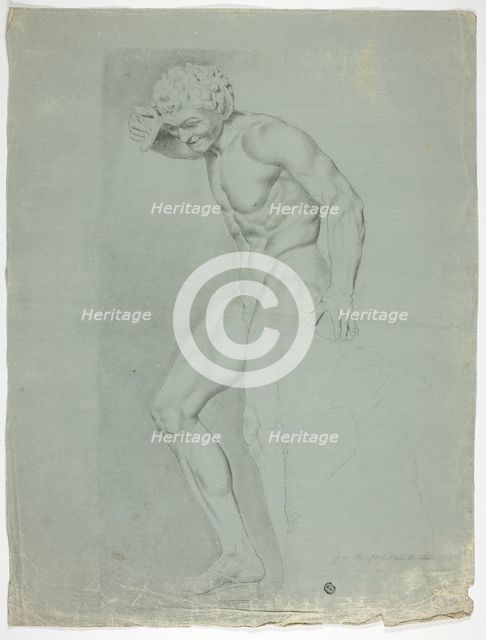 Antique Statue of Standing Faun with Cymbals, 1775. Creator: John Downman.