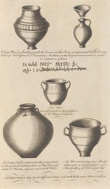 Antiquities dug up...in Crock-field near Newington, from Edward Hasted's, The History..., 1777-90. Creator: Richard Bernard Godfrey