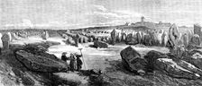 Antiquities of Carnac, in Brittany: the lines of Carnac, from Maenac, looking east, 1871. Creator: Unknown