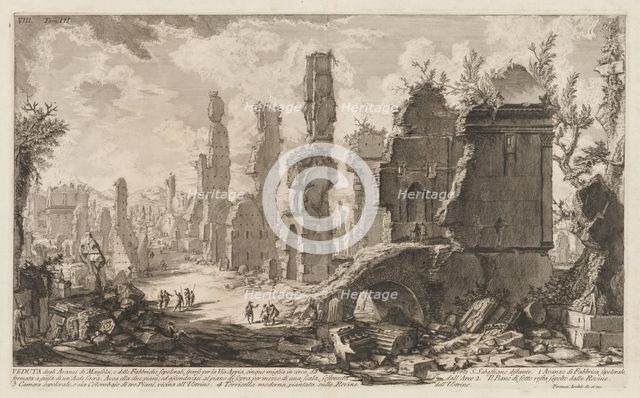 Antiquities of Rome: The Appian Way. Creator: Giovanni Battista Piranesi (Italian, 1720-1778).