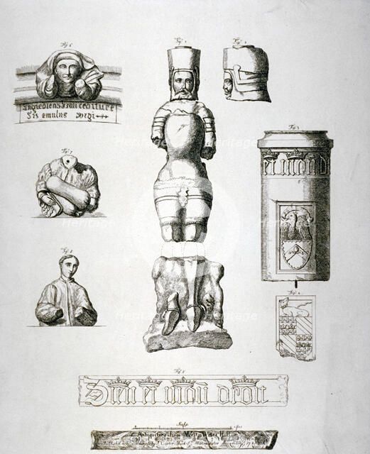 Antiquties from Westminster Hall, London, 1781.                                  Artist: John Carter