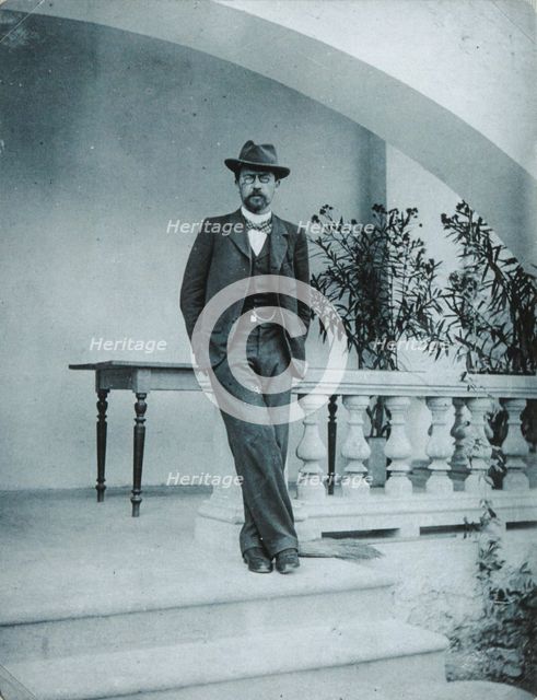 Anton Chekhov in Yalta, 1899-1900. Artist: Anonymous  