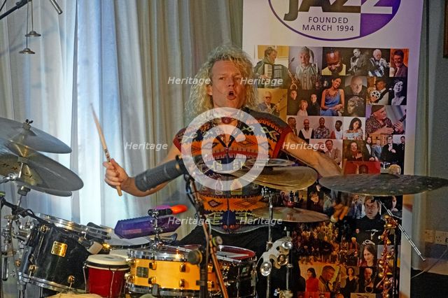 Anton Eger, Marius Neset Quartet, Watermill Jazz Club, Dorking, Surrey, Mar 2026. Creator: Brian O'Connor.