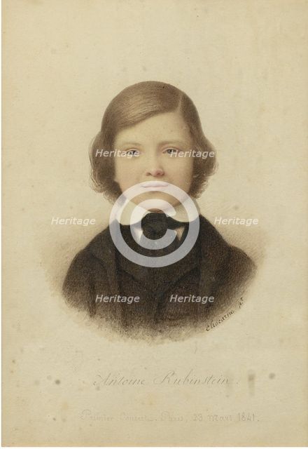 Anton Rubinstein (1829-1894), at the age of 12 years, 1841. Artist: Chocarne, Geoffroy-Alphonse (1797-1857)