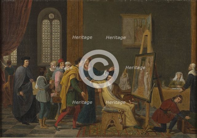 Antonello da Messina in the studio of Jan van Eyck.