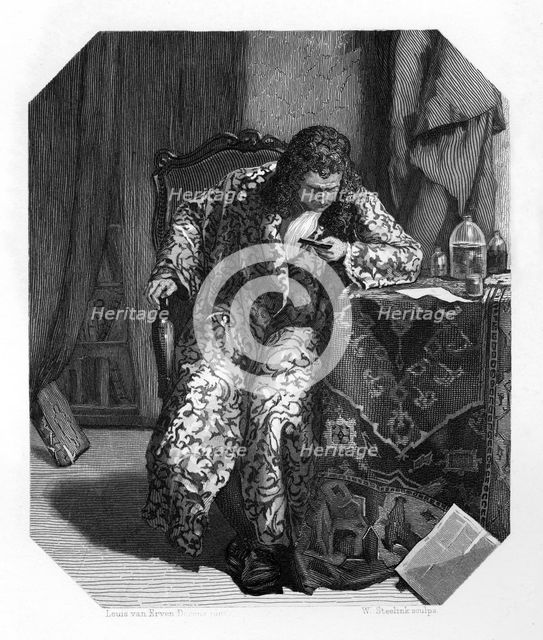 Antoni van Leeuwenhoek, 17th century Dutch scientist and microscopy pioneer, c1870. Artist: W Steelink