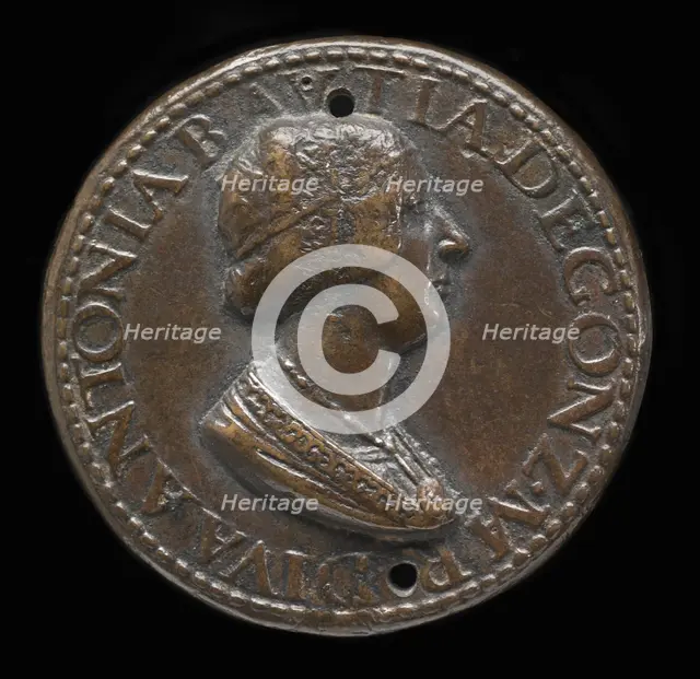 Antonia del Balzo, 1441-1538, Wife of Gianfrancesco Gonzaga di Rodigo 1479 [obverse]. Creator: Pier Jacopo Alari Bonacolsi.