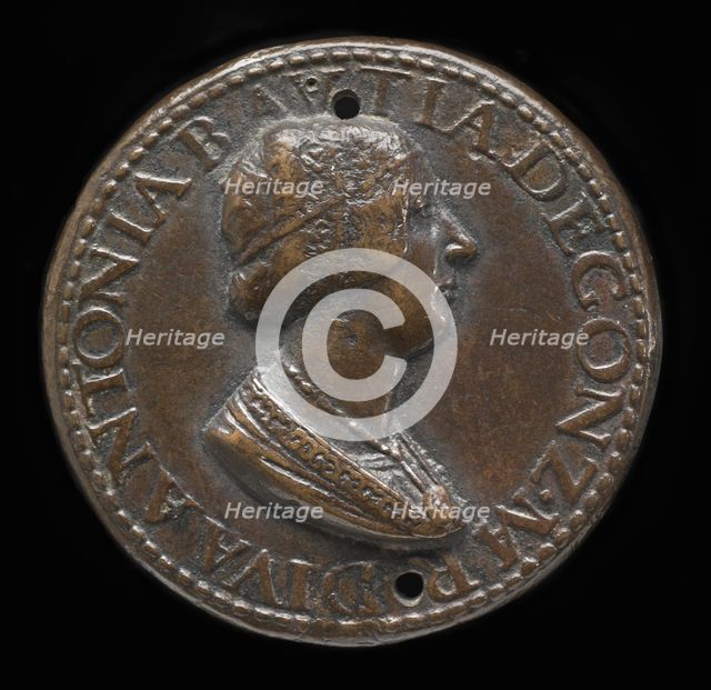 Antonia del Balzo, 1441-1538, Wife of Gianfrancesco Gonzaga di Rodigo 1479 [obverse]. Creator: Pier Jacopo Alari Bonacolsi.