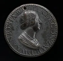 Antonia del Balzo, 1441-1538, Wife of Gianfrancesco Gonzaga di Rodigo 1479 [obverse]. Creator: Pier Jacopo Alari Bonacolsi