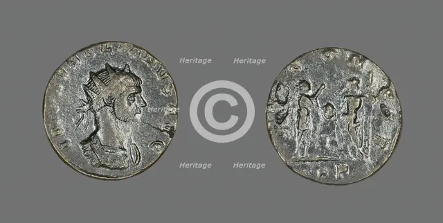 Antoninianus (Coin) Portraying Emperor Aurelian, 270-275. Creators: Unknown, Aurelian.