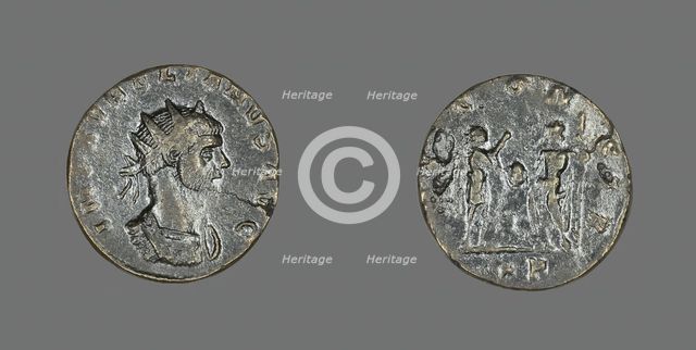 Antoninianus (Coin) Portraying Emperor Aurelian, 270-275. Creators: Unknown, Aurelian.