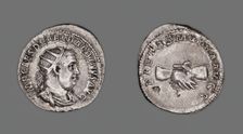 Antoninianus (Coin) Portraying Emperor Balbinus, 238 (April-June), issued by Balbinus and Pupienus. Creators: Unknown, Pupienus