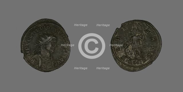 Antoninianus (Coin) Portraying Emperor Diocletian, about 285. Creator: Unknown.