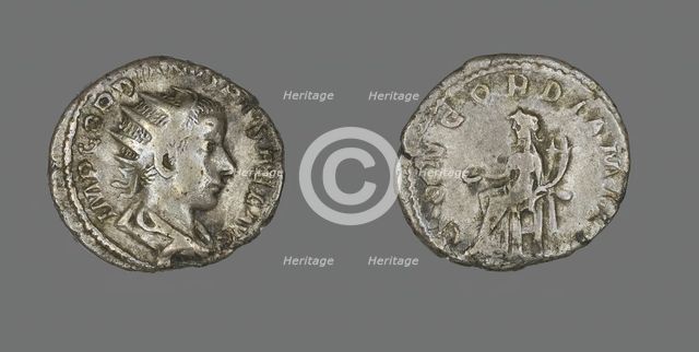 Antoninianus (Coin) Portraying Emperor Gordian III, 240-241. Creator: Unknown.