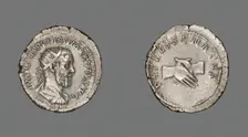 Antoninianus (Coin) Portraying Emperor Pupienus, 238 (April-June), issued by Balbinus and Pupienus.. Creator: Unknown