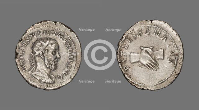 Antoninianus (Coin) Portraying Emperor Pupienus, 238 (April-June), issued by Balbinus and Pupienus.. Creator: Unknown.