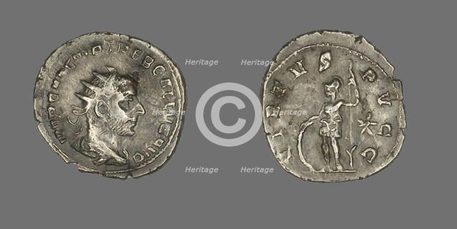 Antoninianus (Coin) Portraying Emperor Trebonianus Gallus, about 252. Creator: Unknown.