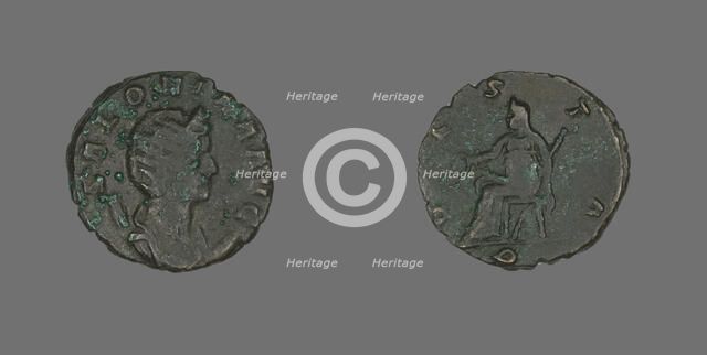 Antoninianus (Coin) Portraying Empress Salonina, 260-268. Creator: Unknown.