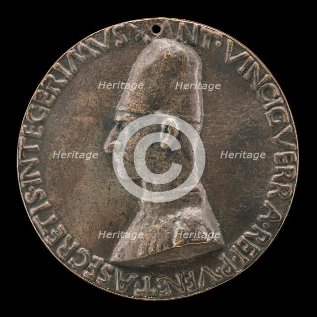 Antonio Vinciguerra, 1468-1502, Poet, Secretary to the Republic of Venice [obverse], probably 1496/1 Creator: Sperandio Savelli.