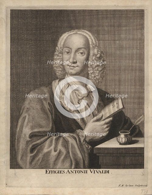Antonio Vivaldi (1678-1741), 1725. Creator: La Cave, François Morellon de (active 18th century).