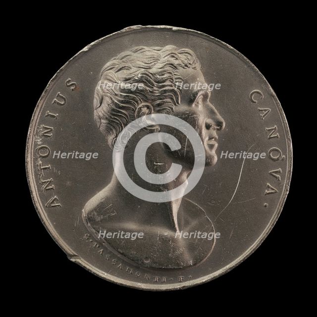 Antonio Canova, 1757-1822, Sculptor [obverse], 1816. Creator: Stefano Passamonti.
