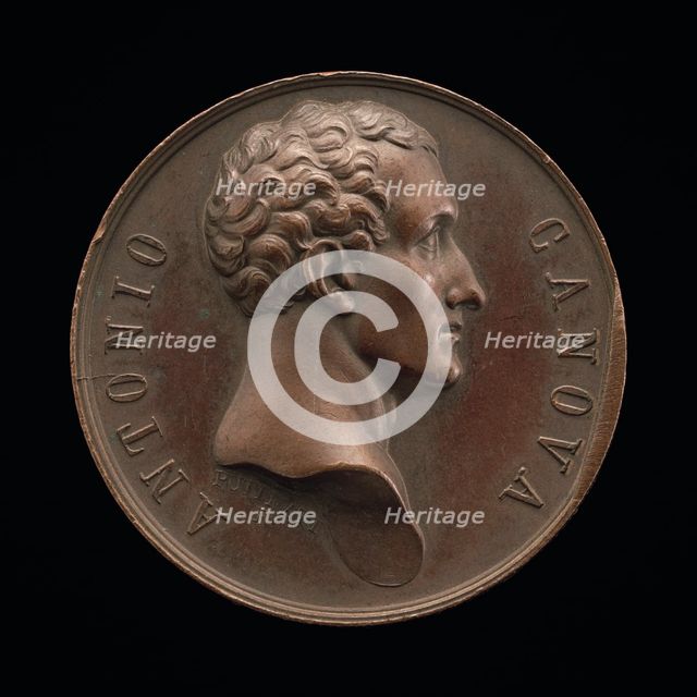 Antonio Canova, 1757-1822, Sculptor [obverse], after 1823. Creator: Francesco Putinati.
