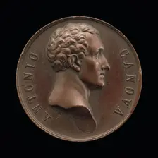 Antonio Canova, 1757-1822, Sculptor [obverse], after 1823. Creator: Francesco Putinati
