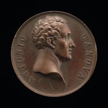Antonio Canova, 1757-1822, Sculptor [obverse], after 1823. Creator: Francesco Putinati