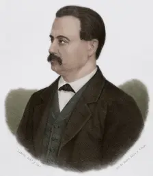 Antonio Cánovas del Castillo, (1828-1897), Spanish politician and historian, 1869. Creator: Santiago Llanta