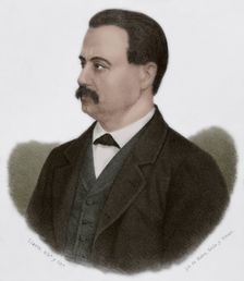 Antonio Cánovas del Castillo, (1828-1897), Spanish politician and historian, 1869. Creator: Santiago Llanta