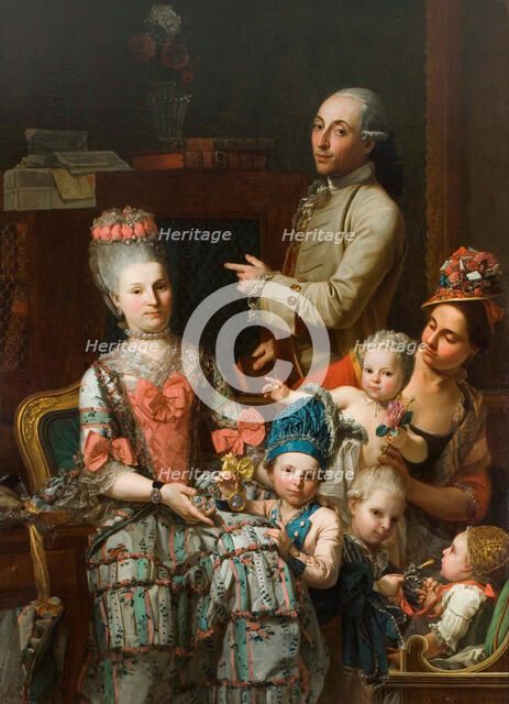 Antonio Ghidini and his family, 18th century. Creator: Ferrari, Pietro Melchiorre (1735-1787).