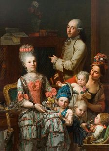Antonio Ghidini and his family, 18th century. Creator: Ferrari, Pietro Melchiorre (1735-1787)