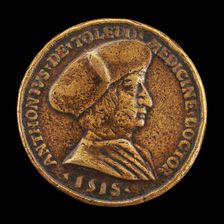 Antonio Gonzalo de Toledo, c. 1480/1483-1524, Physician at Lyon [obverse], 1518. Creator: Medallist of 1518