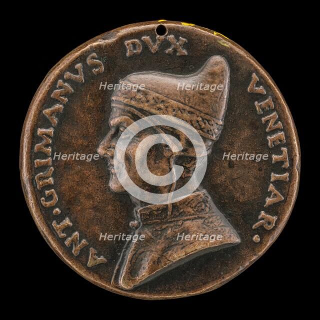 Antonio Grimani, Doge of Venice 1521-1523 [obverse], c. 1500/1525. Creator: Unknown.