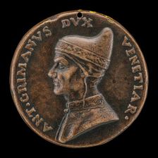 Antonio Grimani, Doge of Venice 1521-1523 [obverse], c. 1500/1525. Creator: Unknown