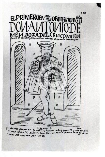 Antonio Mendoza, first viceroy of Peru named by Charles V in 1549 to master the fighting between …