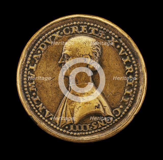 Antonio Mula, Venetian Patrician, Duke of Candia 1536, Member of Council of Ten 1538 [obverse], 1536 Creator: Andrea Spinelli.