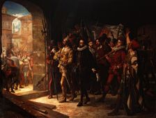 Antonio Pérez released from the prison of the Manifestados..., in 1591, (1864). Creator: Manuel Ferrán Bayona