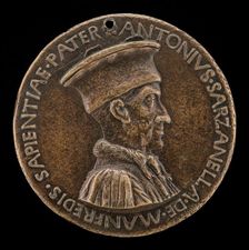 Antonio Sarzanella de Manfredi, Este Diplomat [obverse], c. 1463. Creator: Sperandio Savelli