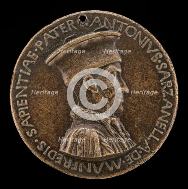 Antonio Sarzanella de' Manfredi, Este Diplomat [obverse], c. 1463. Creator: Sperandio Savelli.