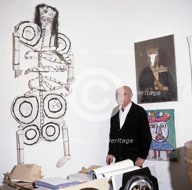 Antonio Saura (1930 -), Spanish Painter, photo 1989.