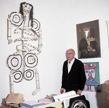 Antonio Saura (1930 -), Spanish Painter, photo 1989